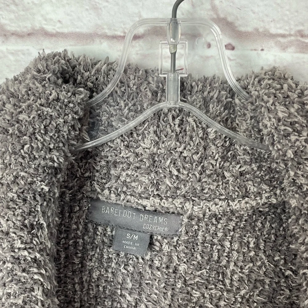 Barefoot Dreams Cozy Chic Knit Cocoon Gray Fuzzy Comfy Cardigan Size S/M - Picture 4 of 6